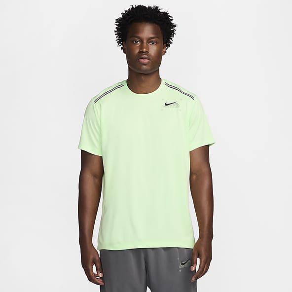 Green nike running top hot sale